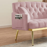 Pink velvet 2-seater sofa with gold metal legs by La Spezia additional picture 6