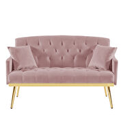 Pink velvet 2-seater sofa with gold metal legs by La Spezia additional picture 7