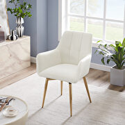 Off white velvet swivel base dining chair, set of 2 by La Spezia additional picture 7