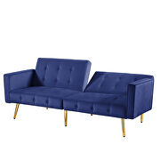 Blue velvet button tufted loveseat bed with armrest by La Spezia additional picture 6