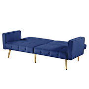 Blue velvet button tufted loveseat bed with armrest by La Spezia additional picture 7