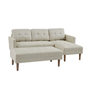 Beige foam-filled fabrc sectional l-shape sofa bed with ottoman bench by La Spezia additional picture 3