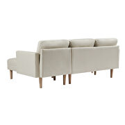 Beige foam-filled fabrc sectional l-shape sofa bed with ottoman bench by La Spezia additional picture 4