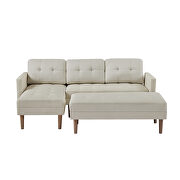 Beige foam-filled fabrc sectional l-shape sofa bed with ottoman bench by La Spezia additional picture 5