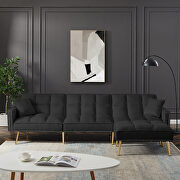Black velvet upholstered reversible sectional sofa bed by La Spezia additional picture 5
