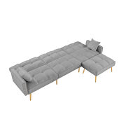 Gray velvet upholstered reversible sectional sofa bed by La Spezia additional picture 5