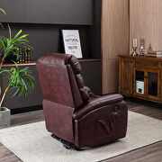 Red pu leatherand power lift recliner chair with heat and vibration sofa back by La Spezia additional picture 8