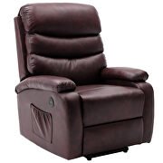 Red pu leatherand power lift recliner chair with heat and vibration sofa back by La Spezia additional picture 9
