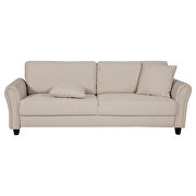 Off white modern living room sofa, 3 seat sofa couch additional photo 2 of 6