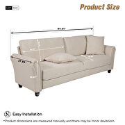 Off white modern living room sofa, 3 seat sofa couch additional photo 4 of 6