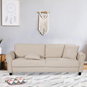 Off white modern living room sofa, 3 seat sofa couch additional photo 5 of 6