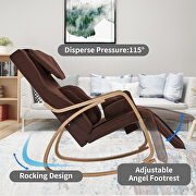 Brown cotton fabric cushion comfortable relax rocking chair by La Spezia additional picture 5