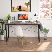 Rustic brown finish modern simple style laptop table with storage bag additional photo 3 of 8