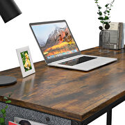 Rustic brown finish modern simple style laptop table with storage bag by La Spezia additional picture 6