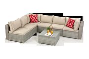 7-piece pe rattan wicker sectional cushioned sofa sets and coffee table additional photo 2 of 15