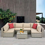 7-piece pe rattan wicker sectional cushioned sofa sets and coffee table by La Spezia additional picture 11