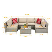 7-piece pe rattan wicker sectional cushioned sofa sets and coffee table additional photo 3 of 15