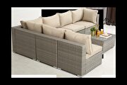 7-piece pe rattan wicker sectional cushioned sofa sets and coffee table additional photo 4 of 15