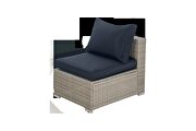 7-piece pe rattan wicker sectional cushioned sofa sets with 2 pillows and coffee table by La Spezia additional picture 8