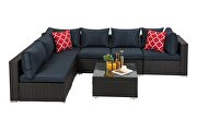 7-piece pe rattan wicker sectional cushioned sofa sets and coffee table by La Spezia additional picture 2