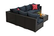 7-piece pe rattan wicker sectional cushioned sofa sets and coffee table by La Spezia additional picture 14
