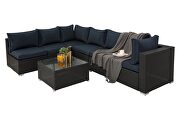 7-piece pe rattan wicker sectional cushioned sofa sets and coffee table by La Spezia additional picture 3