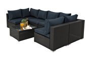 7-piece pe rattan wicker sectional cushioned sofa sets and coffee table by La Spezia additional picture 5