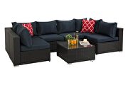 7-piece pe rattan wicker sectional cushioned sofa sets and coffee table by La Spezia additional picture 6