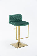 Emerald velvet modern swivel barstool with back by La Spezia additional picture 2
