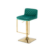 Emerald velvet modern swivel barstool with back by La Spezia additional picture 3