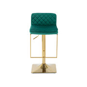 Emerald velvet modern swivel barstool with back by La Spezia additional picture 4