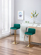 Emerald velvet modern swivel barstool with back by La Spezia additional picture 7