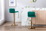 Emerald velvet modern swivel barstool with back by La Spezia additional picture 8