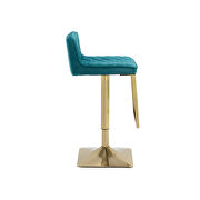 Teal velvet modern swivel barstool with back by La Spezia additional picture 2