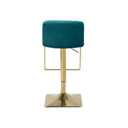 Teal velvet modern swivel barstool with back by La Spezia additional picture 5