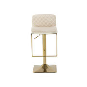 Ivory velvet modern swivel barstool with back by La Spezia additional picture 2