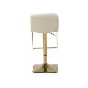 Ivory velvet modern swivel barstool with back by La Spezia additional picture 4