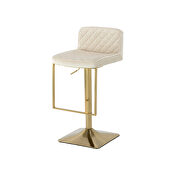 Ivory velvet modern swivel barstool with back by La Spezia additional picture 5