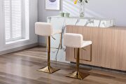 Ivory velvet modern swivel barstool with back by La Spezia additional picture 9