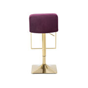 Purple velvet modern swivel barstool with back by La Spezia additional picture 5