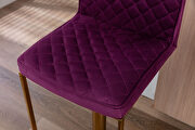 Purple velvet modern swivel barstool with back by La Spezia additional picture 10