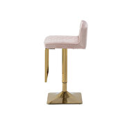 Pink velvet modern swivel barstool with back by La Spezia additional picture 3