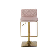 Pink velvet modern swivel barstool with back by La Spezia additional picture 4
