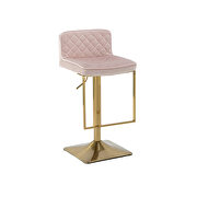 Pink velvet modern swivel barstool with back by La Spezia additional picture 5