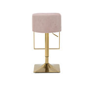 Pink velvet modern swivel barstool with back by La Spezia additional picture 6