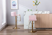 Pink velvet modern swivel barstool with back by La Spezia additional picture 7