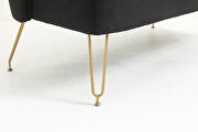 Black fabric tufted backrest accent loveseat with golden metal legs by La Spezia additional picture 8