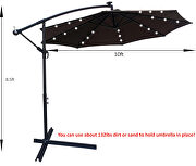 Chocolate 10 ft outdoor patio umbrella solar powered led lighted sun shade market waterproof 8 ribs umbrella by La Spezia additional picture 3