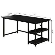 Black modern splice board style home office computer desk with wooden storage shelves by La Spezia additional picture 6