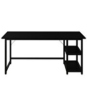 Black modern splice board style home office computer desk with wooden storage shelves by La Spezia additional picture 7